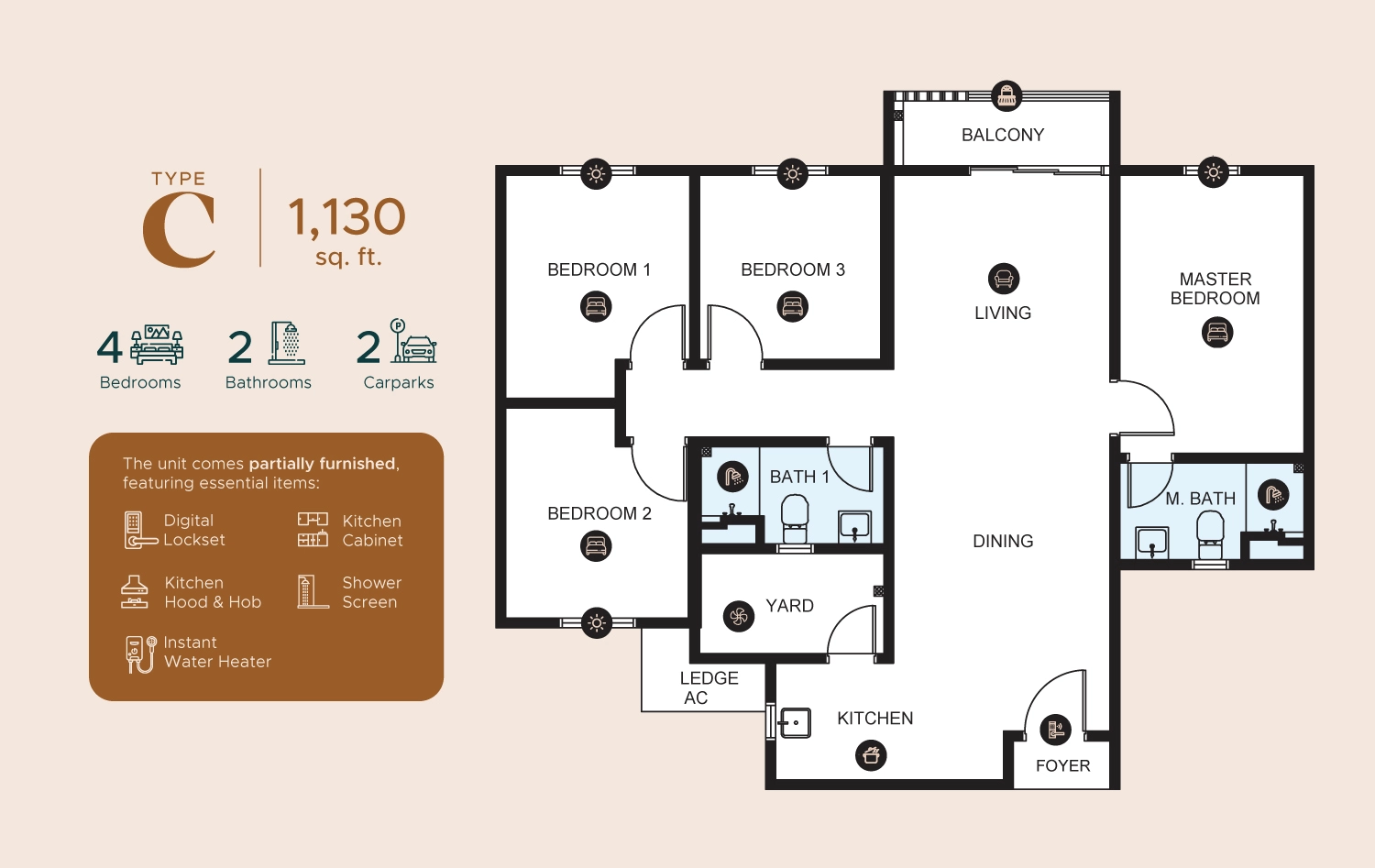 Covo 16 Sierra 1130 square feet floor plan